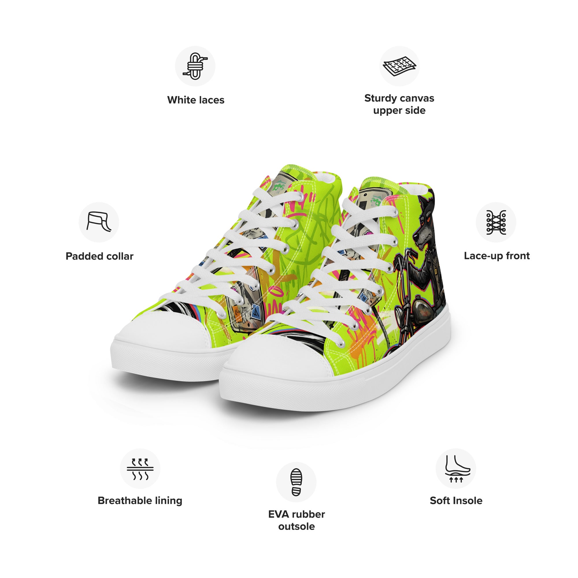 Men’s high top canvas shoes